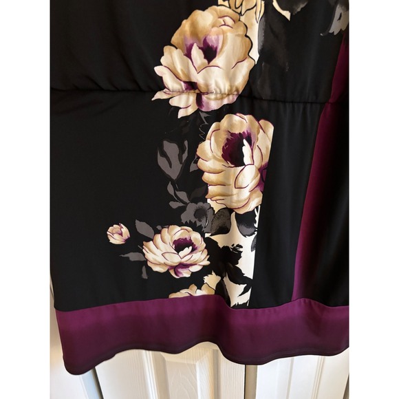 White House Black Market WHBM Floral Pull-On Mini Dress Size Large - Picture 3 of 7